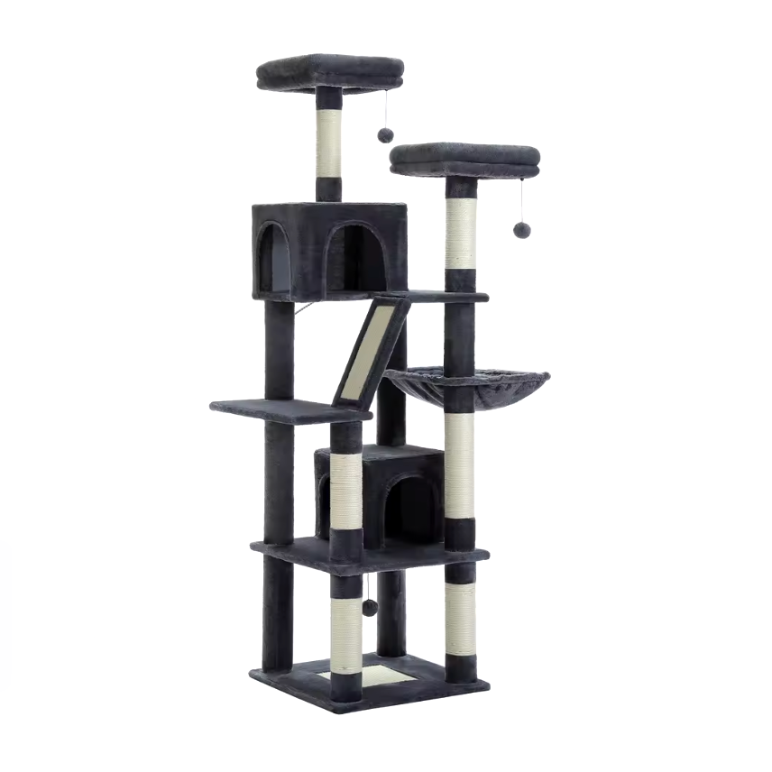 Notre arbre à chat xxl de couleur gris foncé sur fond blanc